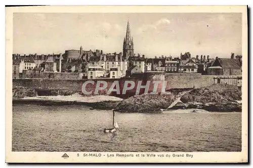 Cartes postales Saint Malo Les Remparts et la Ville vus du Grand Bey