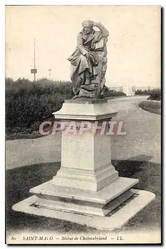 Ansichtskarte AK Saint Malo Statue de Chateaubriand