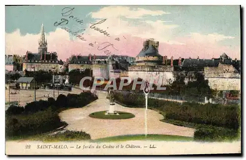 Ansichtskarte AK Saint Malo Le Jardin du Casino et le Chateau