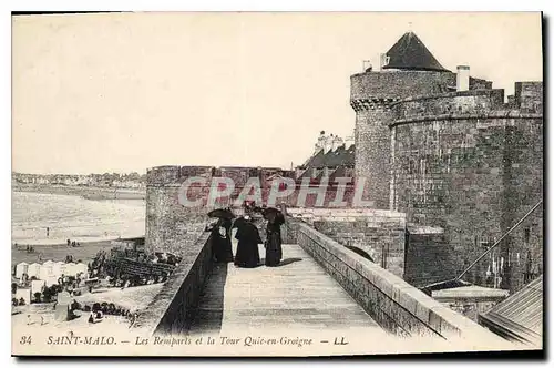 Ansichtskarte AK Saint Malo Les Remparts et la Tour Quic en Graigne