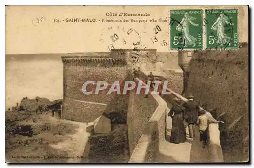 Cartes postales Saint Malo Cote d'Emeraude Promenade des Remparts La Tour