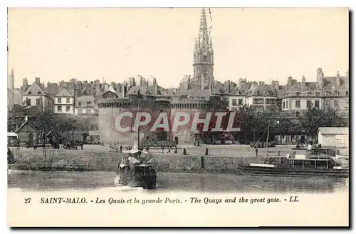 Cartes postales Saint Malo Les Quais et la grande Porte