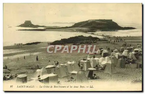 Ansichtskarte AK St Malo La Greve de Bon Secours et les deux Beys