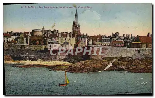 Cartes postales St Malo Les Remparts et la ville vus du Grand Bey