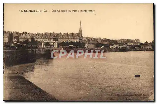 Cartes postales St Malo (I et V) Vue Generale du Port a maree haute