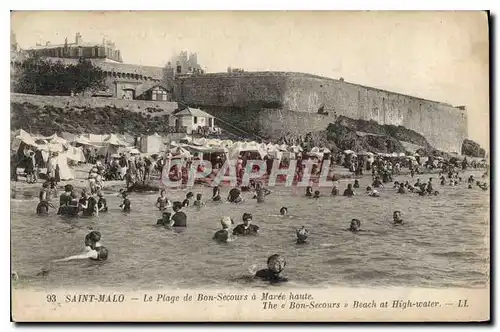 Ansichtskarte AK St Malo Le Plage de Bon Secours a Maree haute