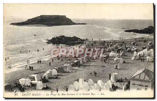 Ansichtskarte AK St Malo La Plage de Bon Secours et le Grand Bey