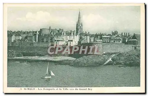 Ansichtskarte AK St Malo Les Rempards et la Ville vus du Grand Bey