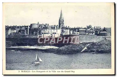 Cartes postales St Malo Les Remparts et la Ville vus du Grand Bey