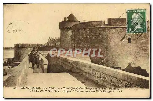 Cartes postales St Malo Le Chateau Tour Qui Qu'en Grogne et le Petit Donjon