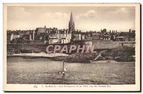 Cartes postales St Malo Les Remparts et la Ville vus du Grand Bey