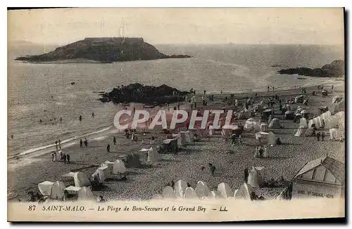 Ansichtskarte AK St Malo La Plage de Bon Secours et le Grand Bey