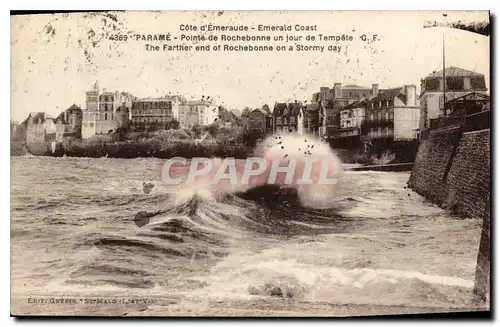 Cartes postales St Malo Cote d'Emeraude Pointe de Rochebonne un jour de Tempete