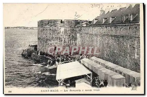 Cartes postales Saint Malo Les Remparts a maree haute