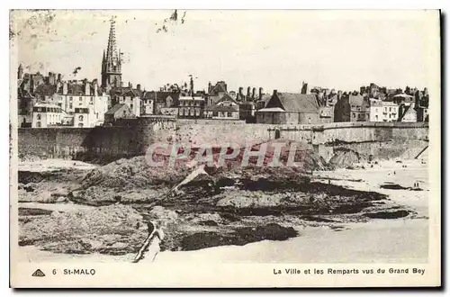 Ansichtskarte AK Saint Malo La Ville et les Remparts vus du Grand Bey