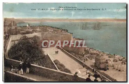 Cartes postales St Malo Square de la Hollande et Plage de Bon Secours