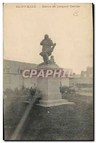 Ansichtskarte AK St Malo Statue de Jacques Cartier