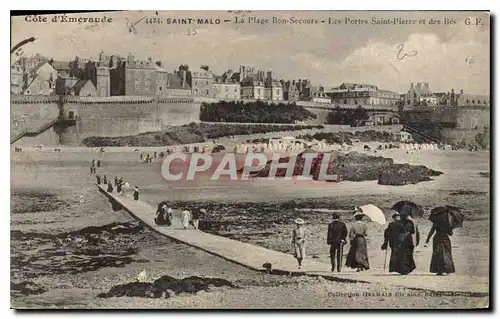 Ansichtskarte AK St Malo La Plage Bon Secours Les Portes Saint Pierre et des Bes