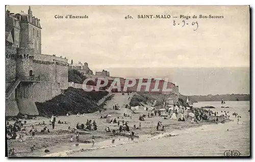 Ansichtskarte AK St Malo Plage de Bon Secours