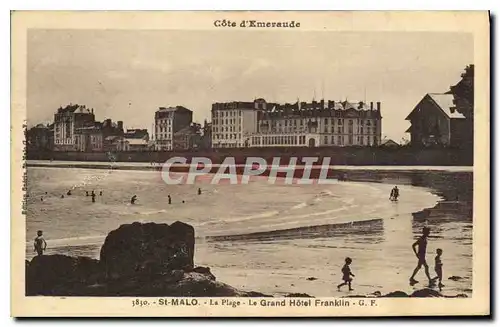 Cartes postales St Malo La Plage Le Grand Hotel Franklin