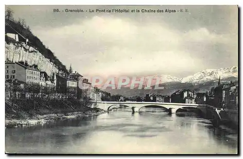 Cartes postales Grenoble Le Pont de l'Hopital et la Chaine des Alpes