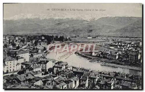 Cartes postales Grenoble L'Ile Verte l'Isere et les Alpes