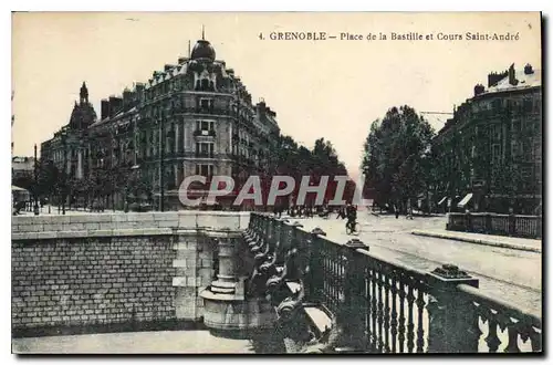 Ansichtskarte AK Grenoble Place de la Bastille et Cours Saint Andre