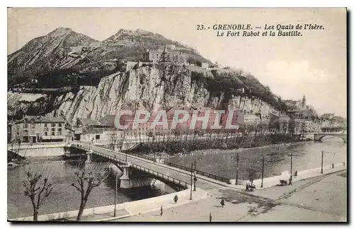 Cartes postales Grenoble Les Quais de l'Isere Le Fort Rabot et la Bastille