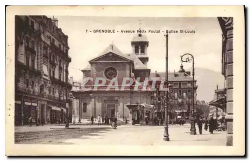 Cartes postales Grenoble Avenue Felix Poulat Eglise St Louis