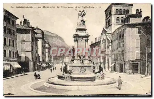 Cartes postales GrenobleLe Monument du Centenaire et la Cathedrale