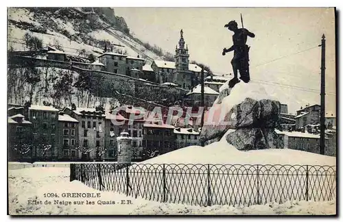 Ansichtskarte AK Grenoble Effet de Neige sur les Quais