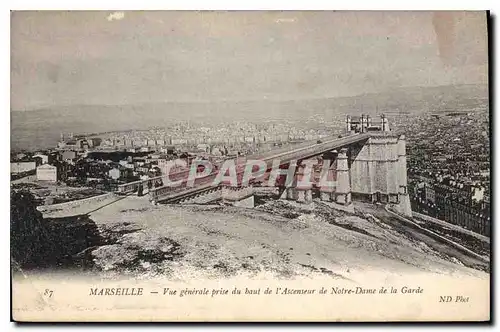 Ansichtskarte AK Marseille Vue generale prise du bout de l'Ascenseur de Notre Dame de la Garde