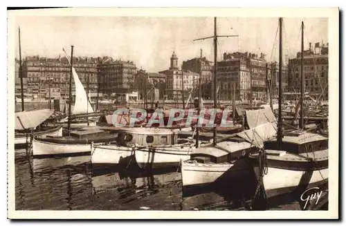 Cartes postales Marseille (B du R) Le Vieux Port vers le Quai des Belges et L'Eglise Saint Ferreol