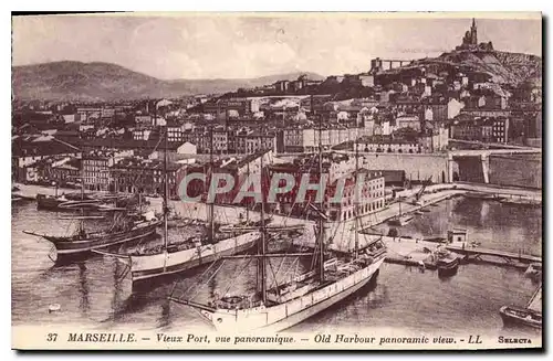 Cartes postales Marseille Vieux Port vue panoramique