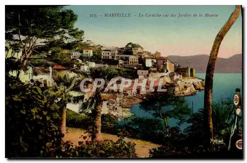 Cartes postales Marseille La Corniche vue des Jardins de la Reserve