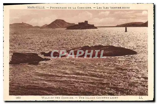 Ansichtskarte AK Marseille Promenade de la Corniche Les iles (contre jours)