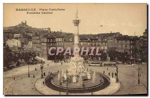 Cartes postales Marseille Place Castellane Fontaine Cantini