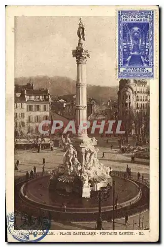 Cartes postales Marseille Place Castellance Fontaine Cantini