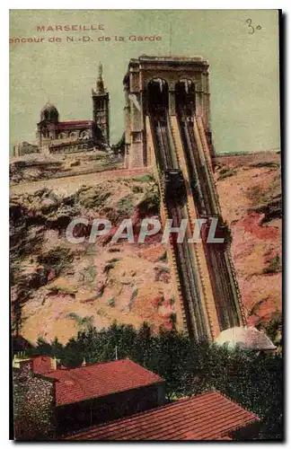 Cartes postales Marseille Ascenseurs de N D de la Garde