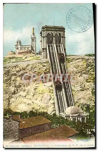 Cartes postales Marseille Ascenseurs de N D de la Garde