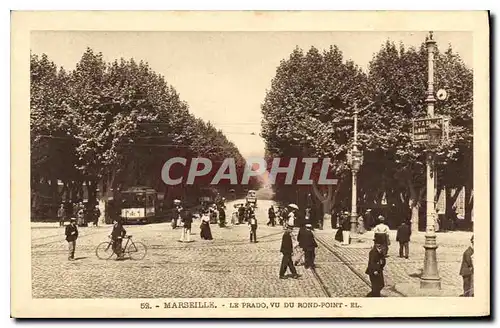 Cartes postales Marseille Le Prado vu du Rond Point Tramway