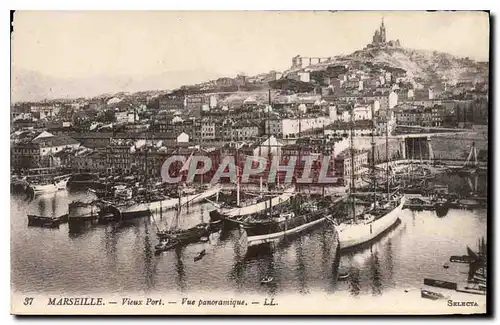 Ansichtskarte AK Marseille Vieux Port Vue panoramique Bateaux
