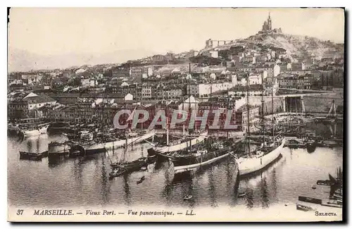 Cartes postales Marseille Vieux Port Vue panoramique Bateaux