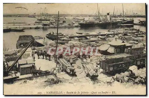 Cartes postales Marseille Bassin de la Joliette Quai au Soufre Bateaux