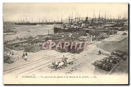 Cartes postales Marseille Vue generale des Quais et du Bassin de la Joliette Bateaux