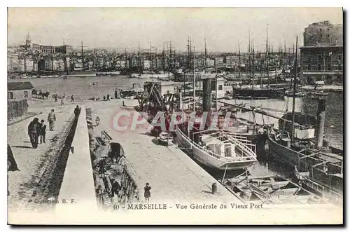 Ansichtskarte AK Marseille Vue Generale du Vieux Port Bateaux