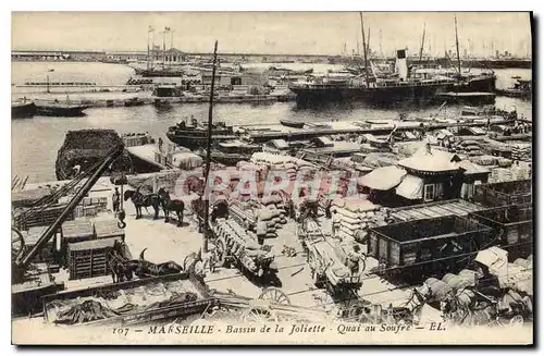 Cartes postales Marseille Bassin de la Joliette Quai au Soufre Bateaux