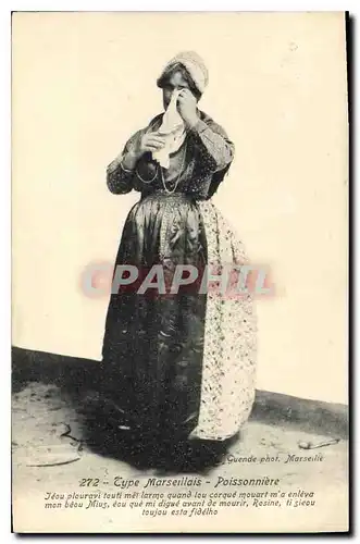 Cartes postales Marseille Type Marseillais Poissonniere Folklore