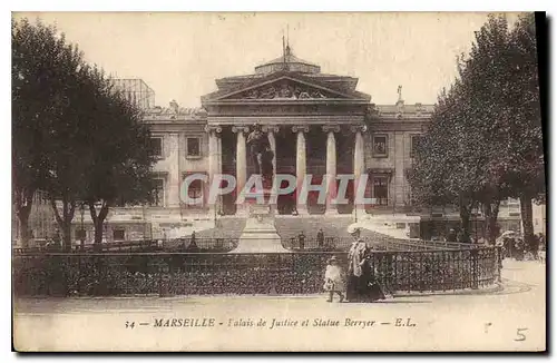 Ansichtskarte AK Marseille Palais de Justice et Statue Berryer