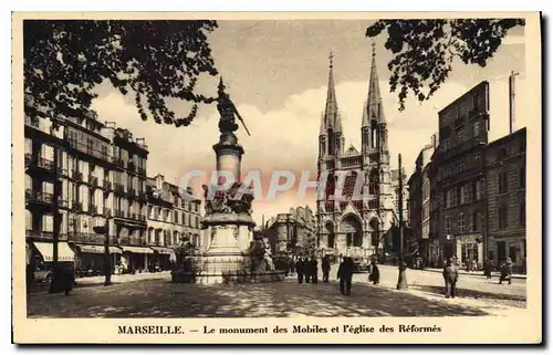Cartes postales Marseille Le monument des Mobiles et l'eglise des Reformes